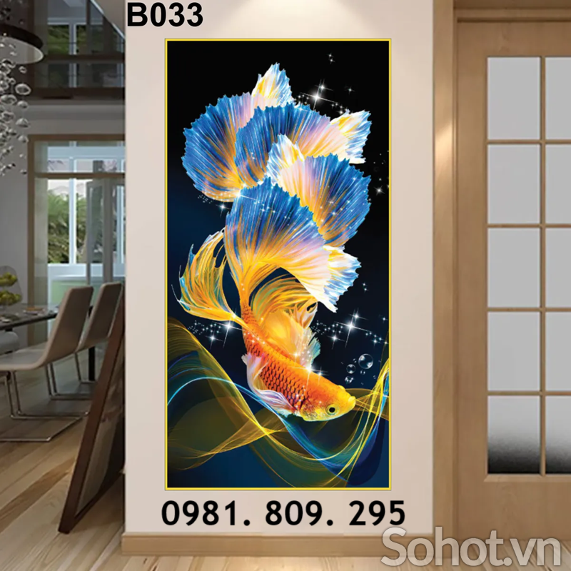 Tranh gạch 3d khổ dọc mẫu mới HND839