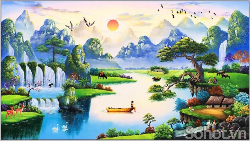 Tranh gạch - tranh gạch phong cảnh