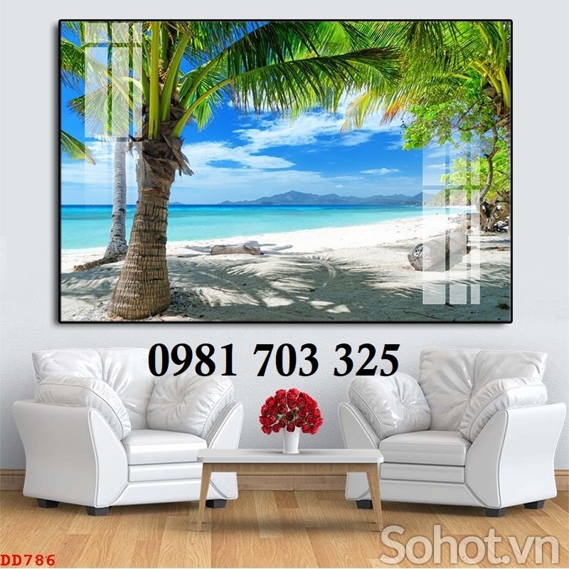 Tranh gạch 3D phong cảnh bãi biển