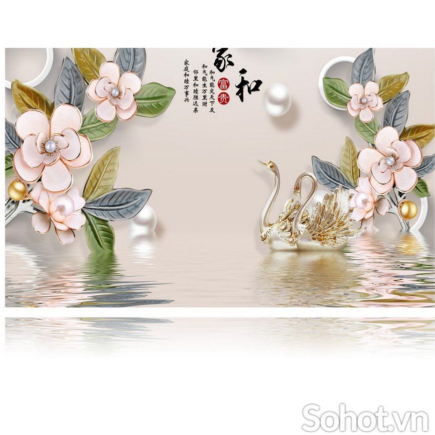 Tranh gạch 3d hoa sứ ngọc - SKC33