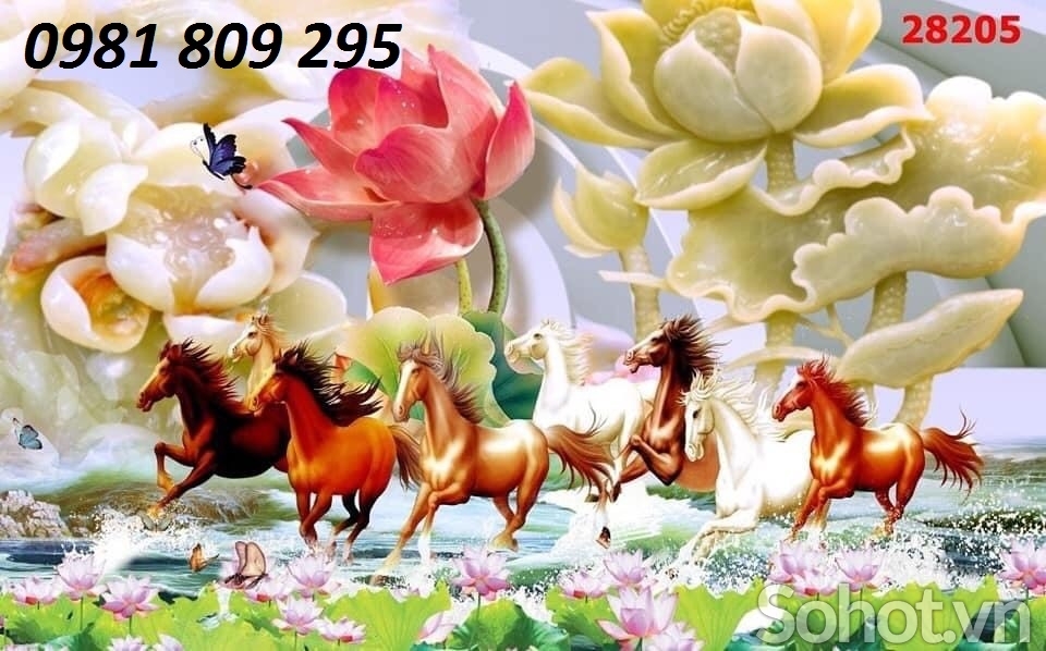Gạch tranh mã đáo thành công - tranh gạch 3d ngựa HFG8