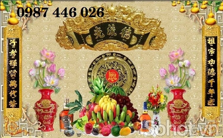 Tranh gạch ban thờ HP6882