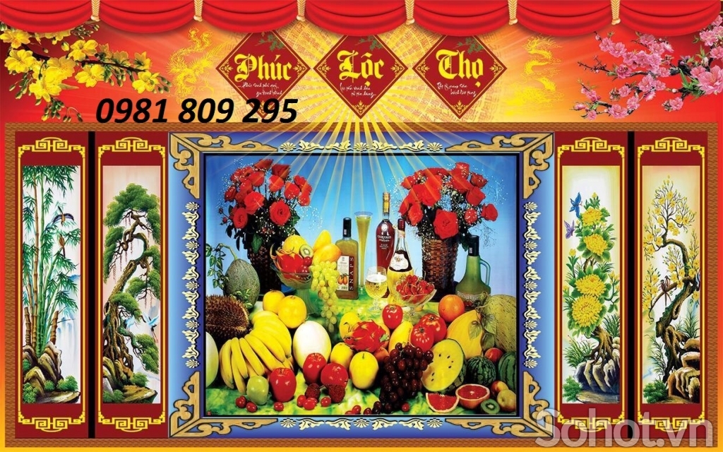 tranh gạch ốp tường 3d phòng thờ
