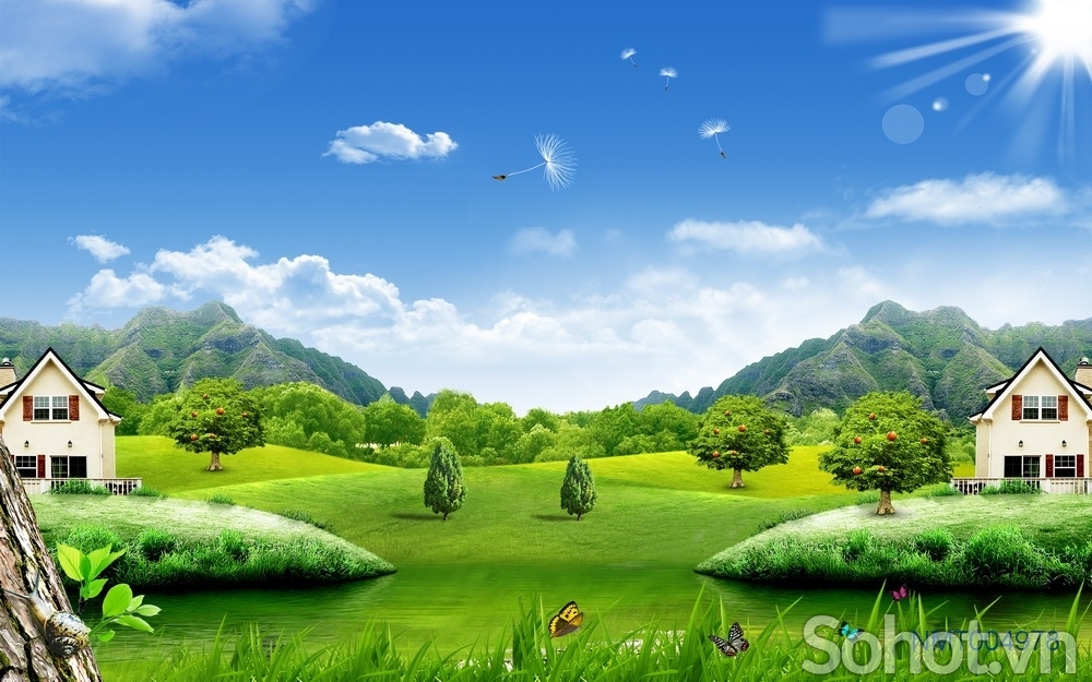 Tranh gạch 3d sơn thủy hữu tình - 666SB