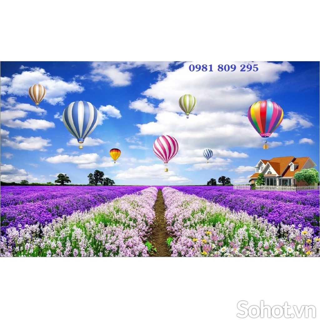 Tranh gạch men 3d, tranh tường vườn hoa đẹp HP9333