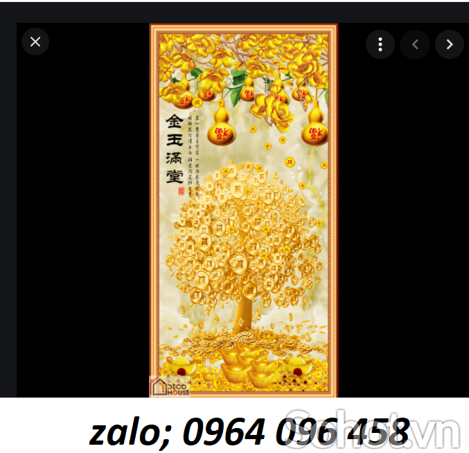 Tranh gạch 3d trang trí cây tiền vàng - BV665
