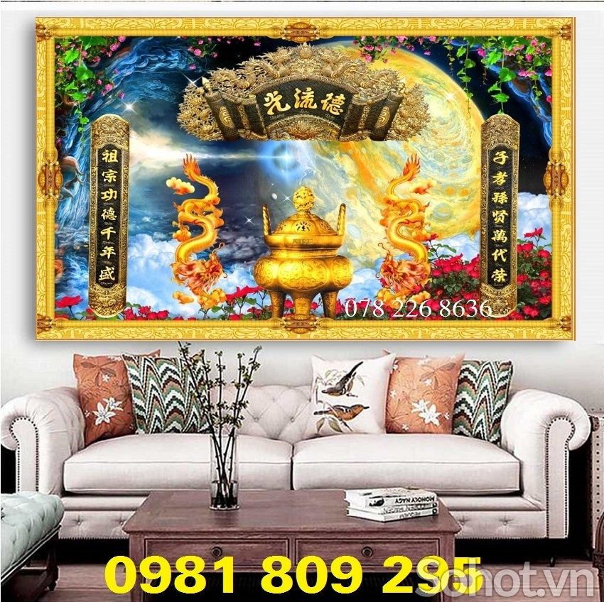 Gạch tranh ốp tường 3d - tranh phòng thờ