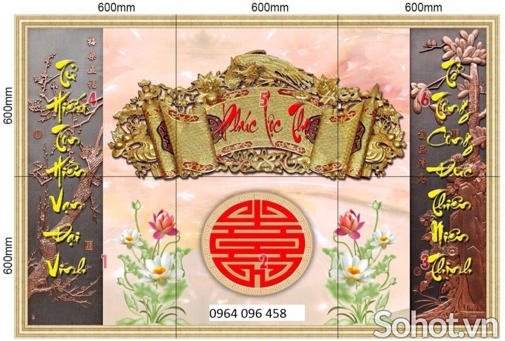 Tranh gạch phòng thờ - tranh ốp tường