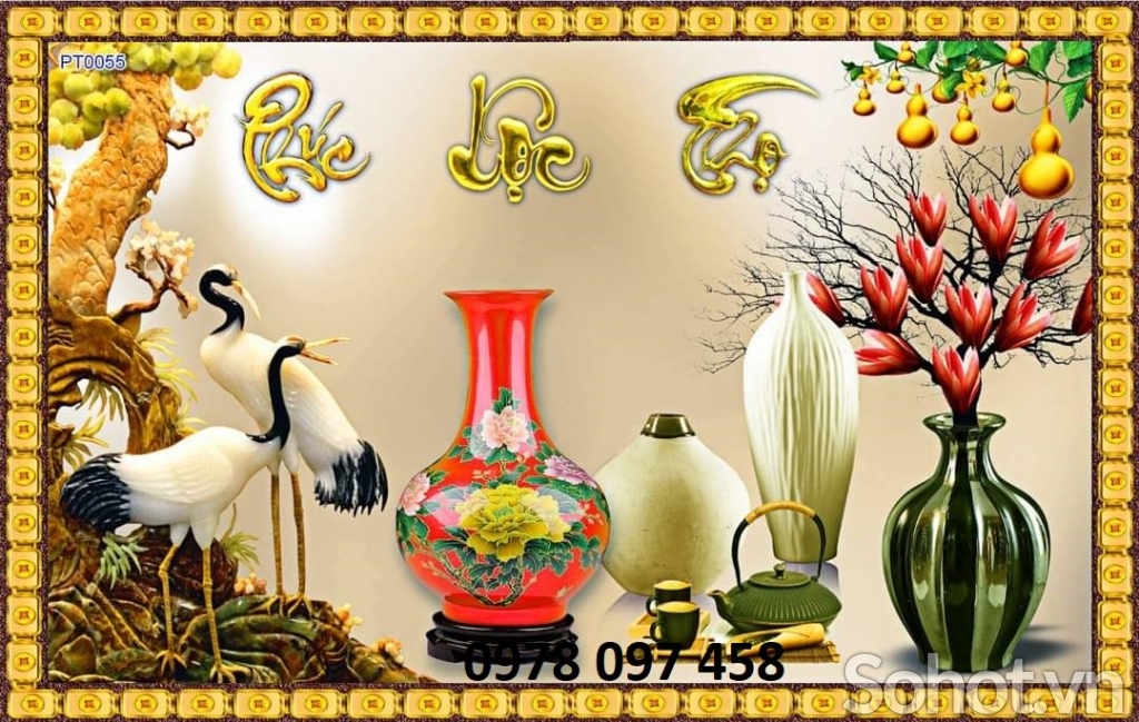 Tranh dán phòng thờ - gạch tranh 3D