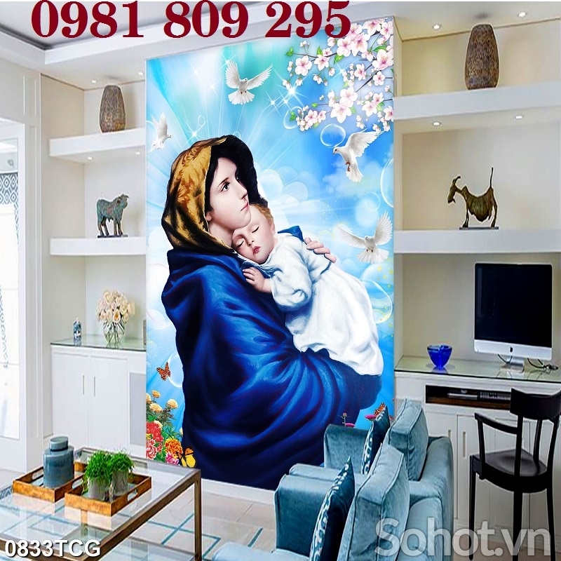 Gạch tranh công giáo - tranh gạch 3d