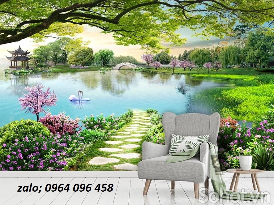 Tranh gạch men 3d phong cảnh đồng quê - KCV43