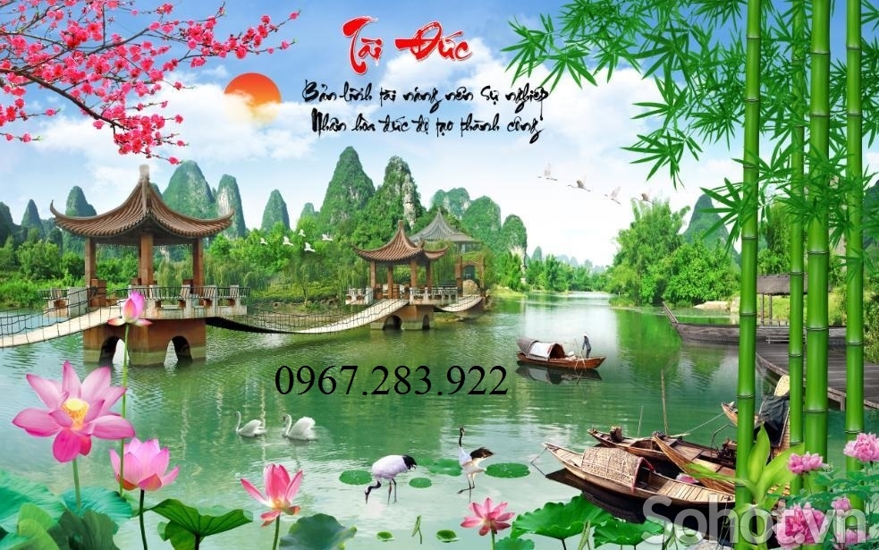 Gạch tranh ốp tường trang trí phong cảnh