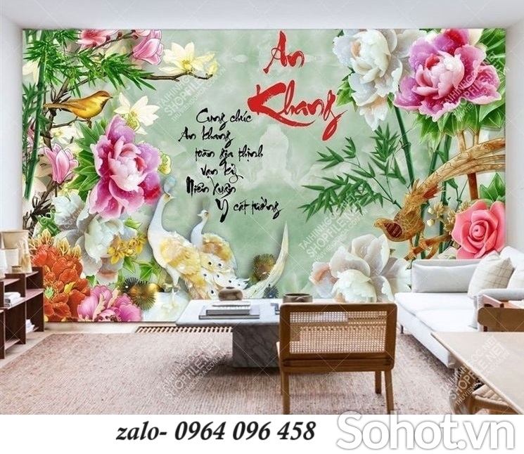 Tranh gạch 3d chim công - gạch tranh 3d chim công - FSCX4