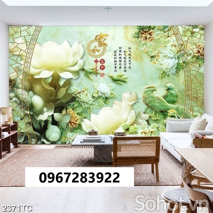 Gạch tranh cao cấp mẫu đơn trang trí