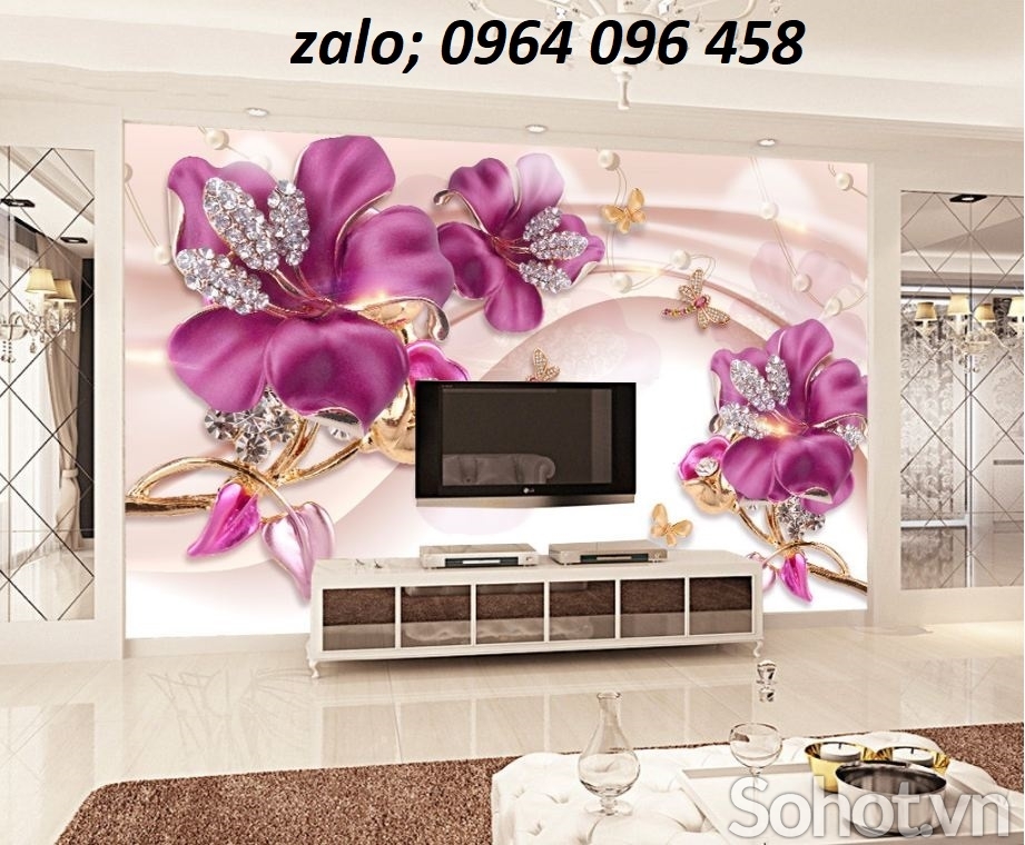Tranh gạch 3d hoa ngọc - HVBB4