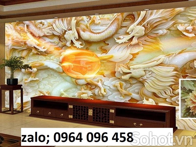 Tranh gạch 3d rồng phượng - XVC123