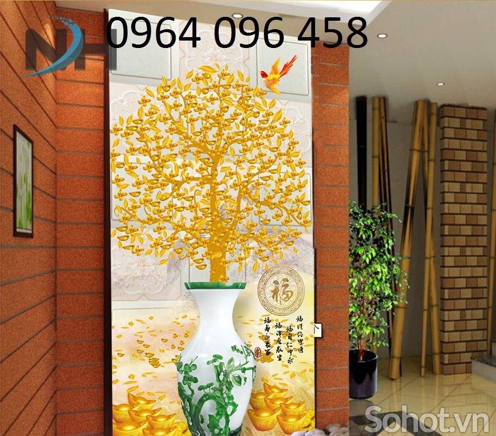 Tranh 3d - tranh gạch 3d trang trí phòng khách - HGFF4