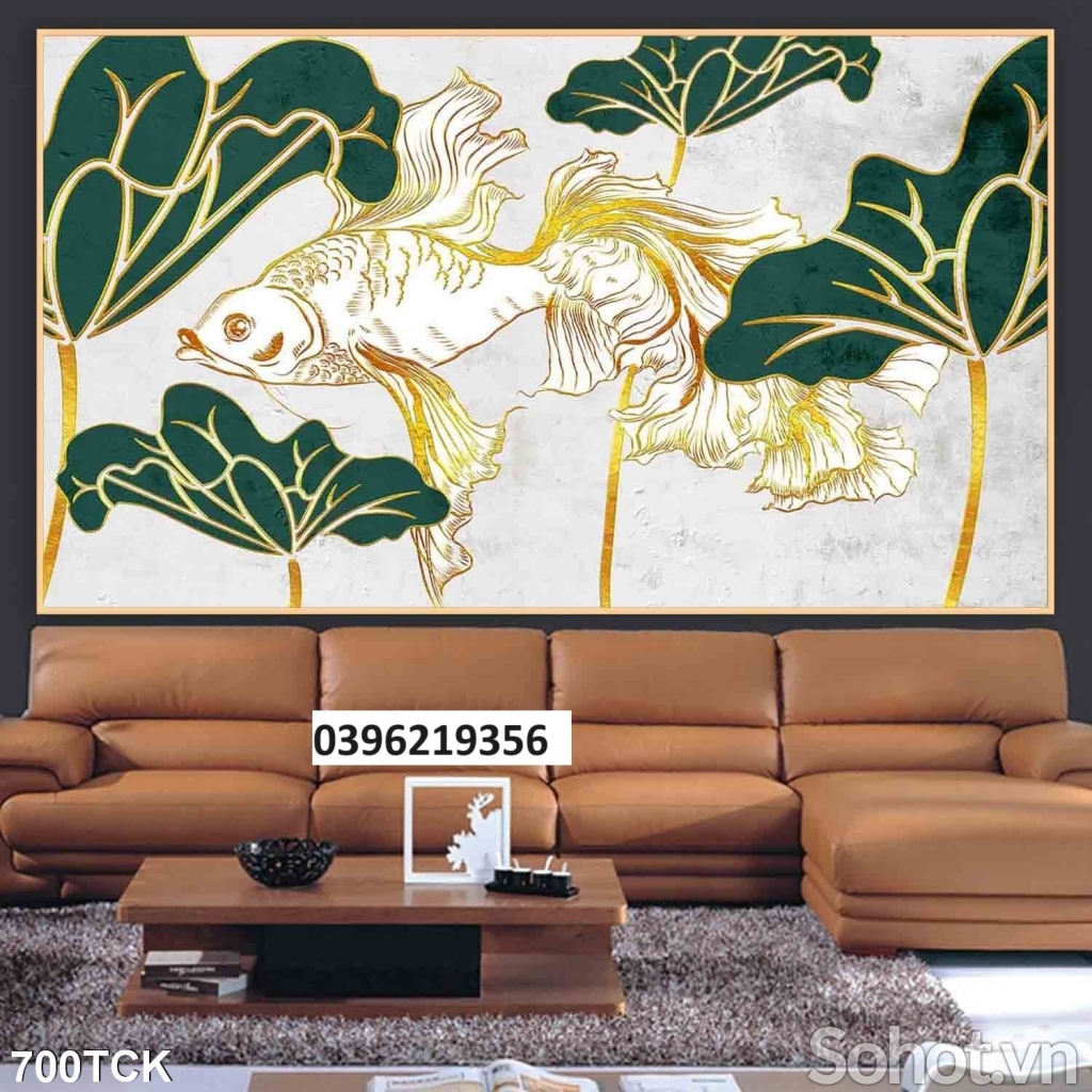 Tranh cá chép đẹp 3D trang trí