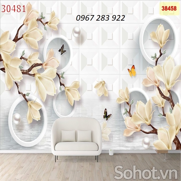 Gạch trang trí tường hoa lan nghệ thuật