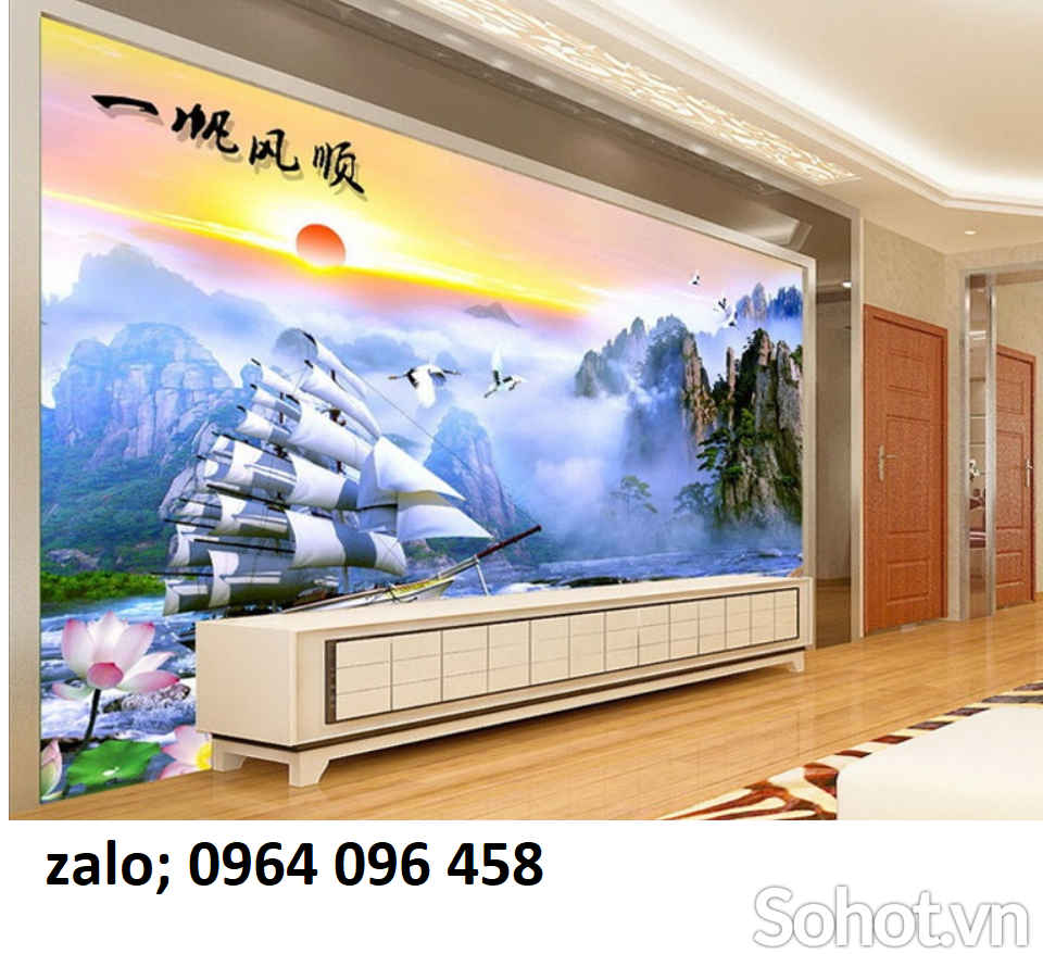 Tranh gạch 3d tranh thuyền buồm - KMMN68