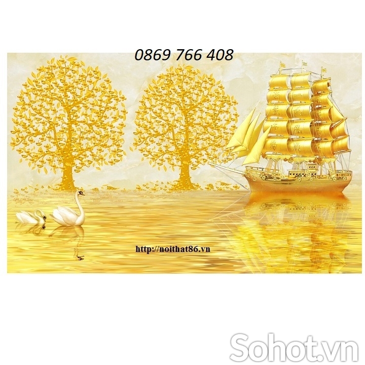 Tranh gạch phong thủy-Tranh cây tiền vàng