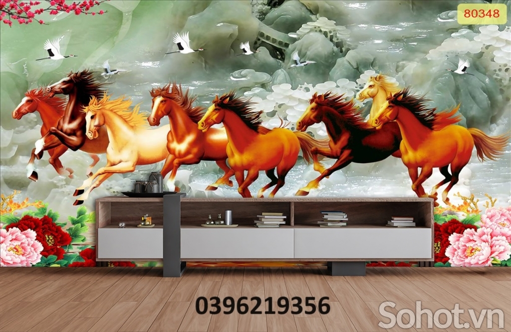 Tranh gạch 3D đẹp ngựa mã đáo