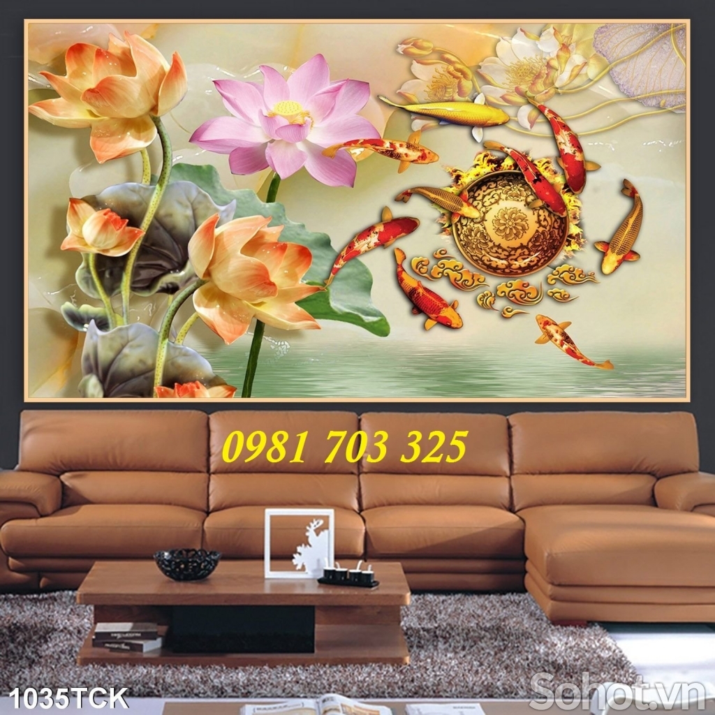 Gạch tranh trang trí cá chép