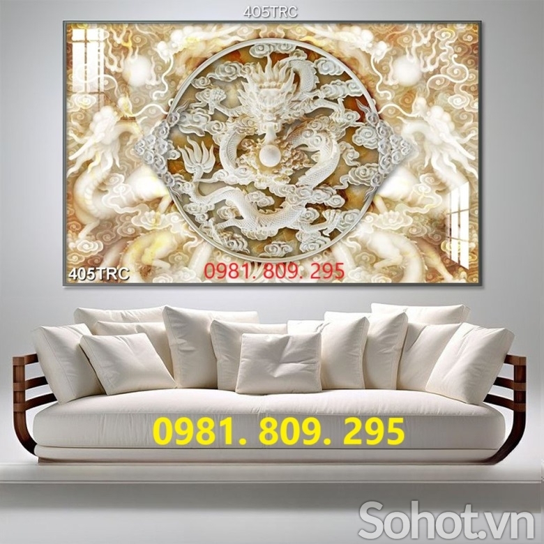 Tranh gạch ốp tường 3d rồng phượng