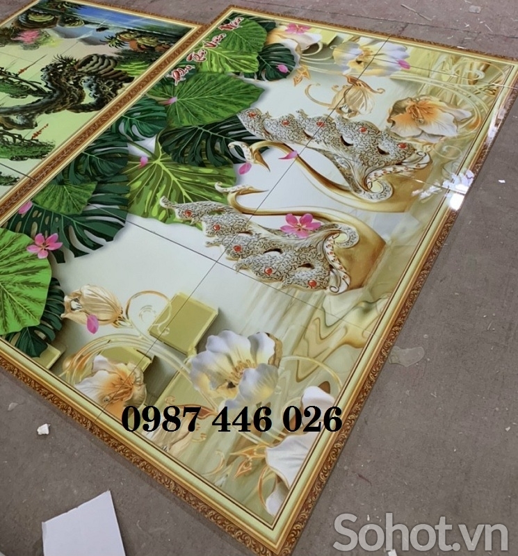 Gạch ốp tường, gach trang trí tường đẹp phòng khách HP9822