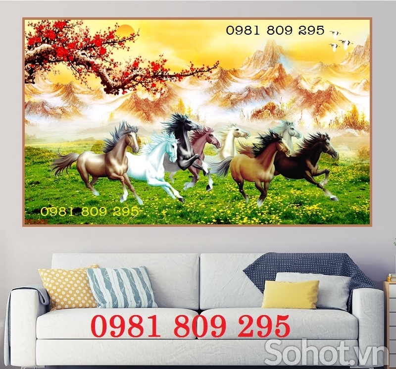 Tranh gạch - gạch tranh 3d ngựa phong thủy Ụ76Y