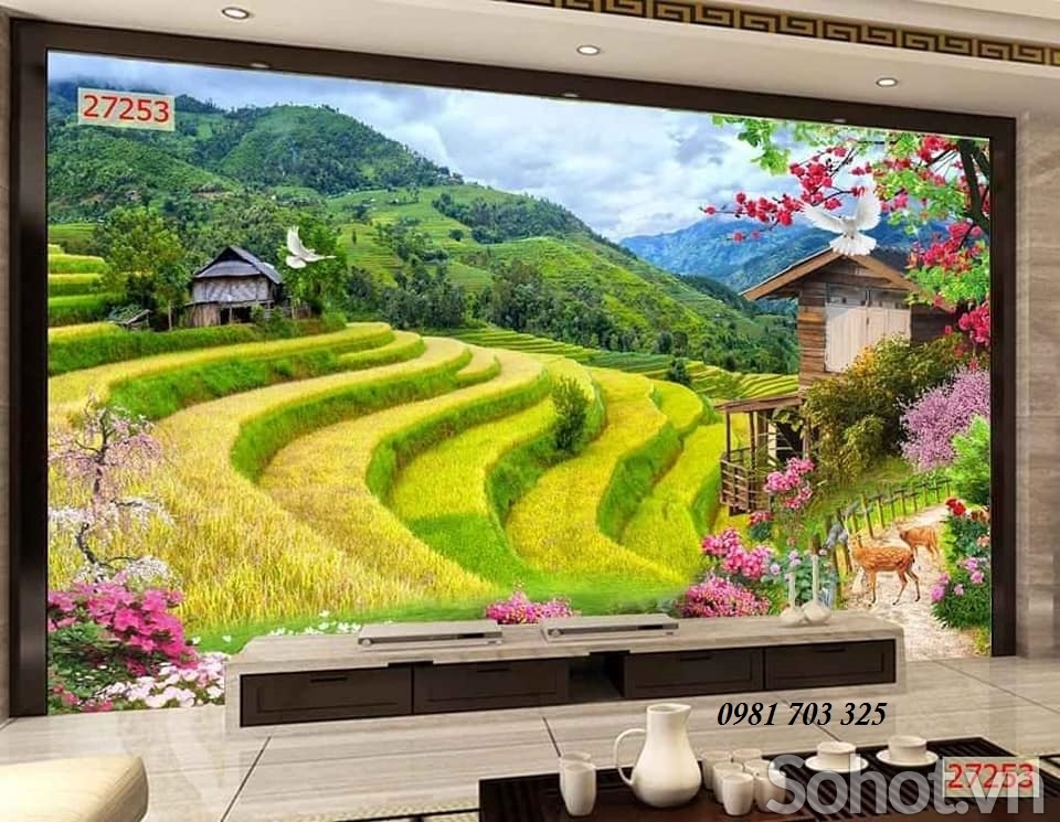 Tranh 3D- tranh gạch ốp tường