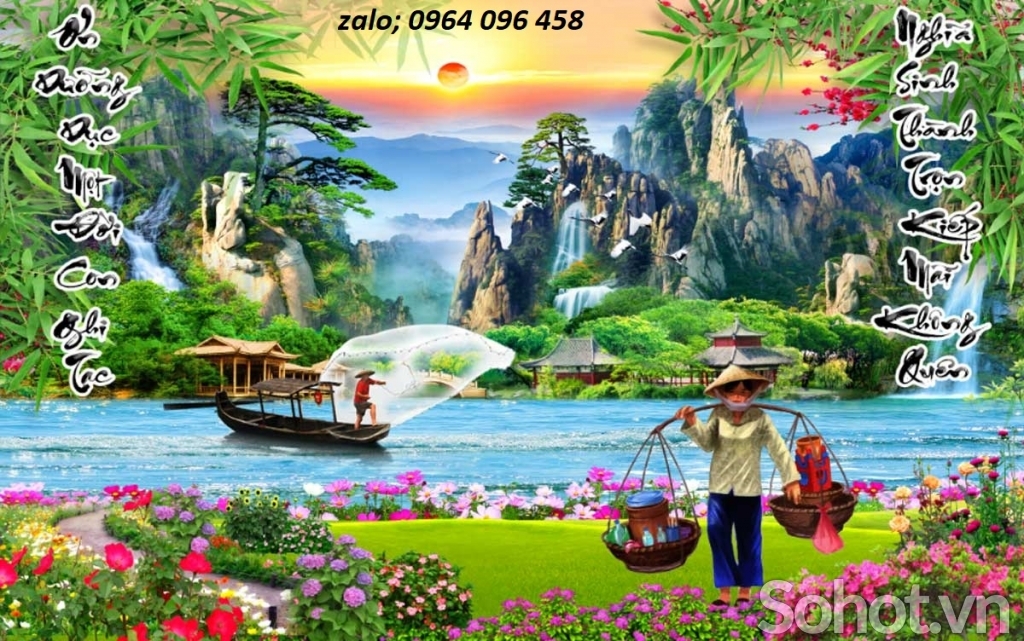 Tranh gạch 3d ốp mộ - gạch 3d ốp nhà mồ - NXC21