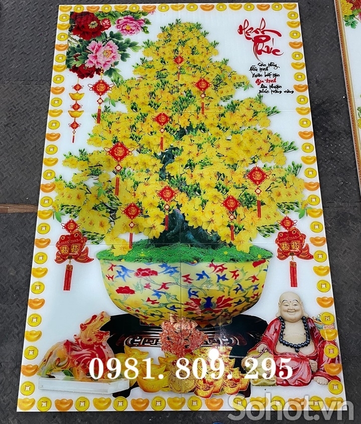 Mẫu tranh gạch hoa mai