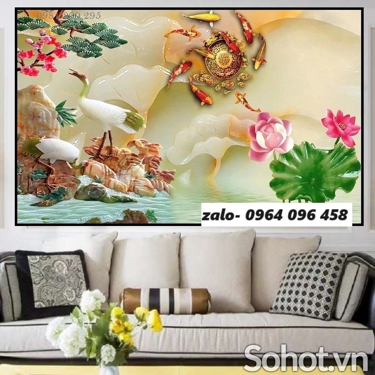 Tranh gạch 3d ốp tường phòng khách đẹp - KFX33