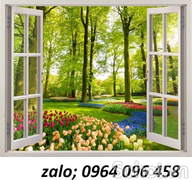 Tranh gạch 3d ốp tường cửa sổ - 765CVB