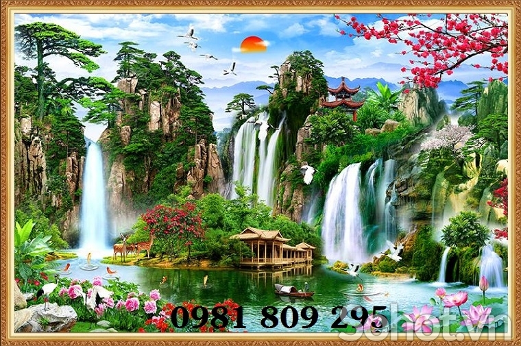 Tranh phong cảnh , gạch tranh 3d phong cảnh chiều sâu