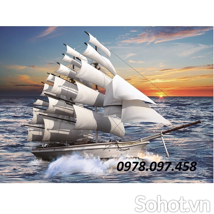 Tranh gạch - thuận buồm xuôi gió