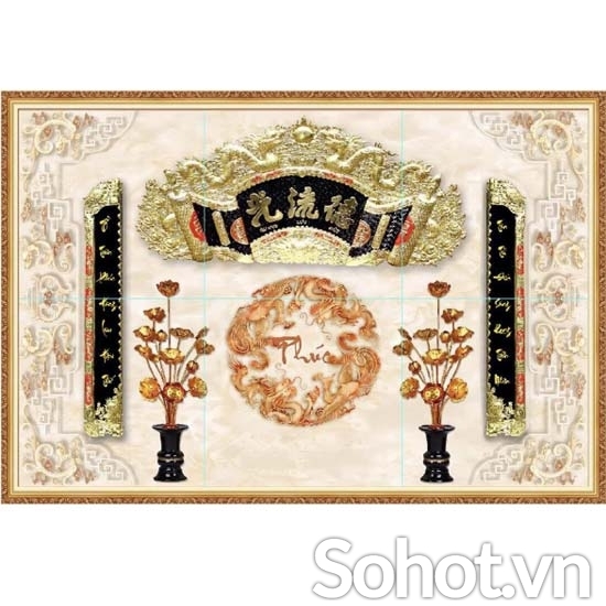 Tranh gạch 3d ốp tường phòng thờ - GH06