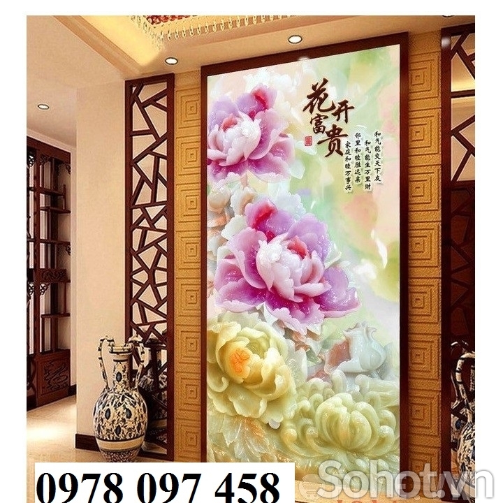 TRanh gạch 3D bình hoa