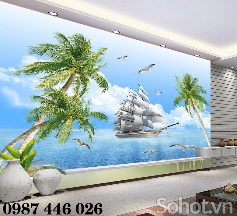 Tranh gạch men thuận buồm xuôi gió HP7683