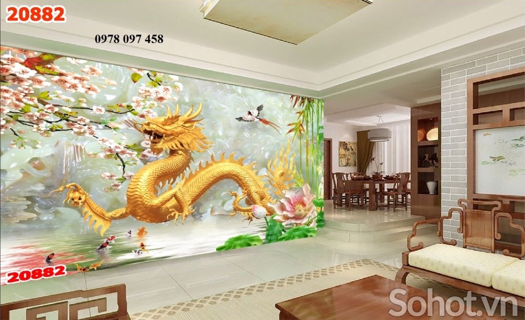 Tranh gạch long phụng