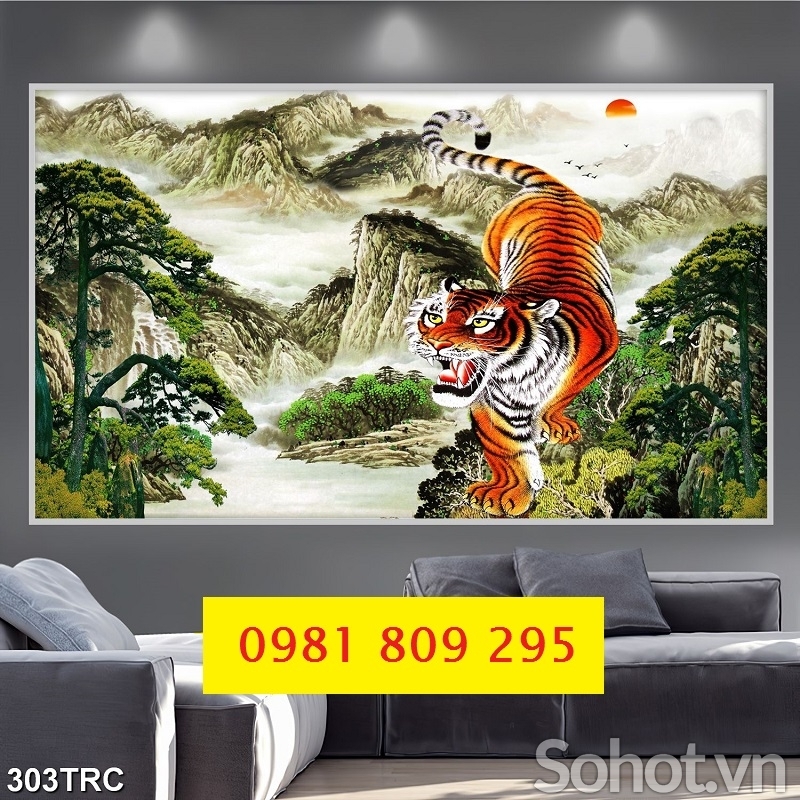 Tranh gạch 3d hổ phong thủy HP96852