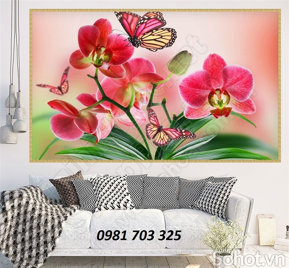 Tranh gạch 3D hoa lan