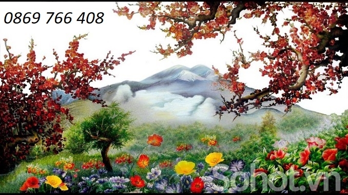 Tranh gạch 3D phong cảnh mùa xuân - Hà Nội 