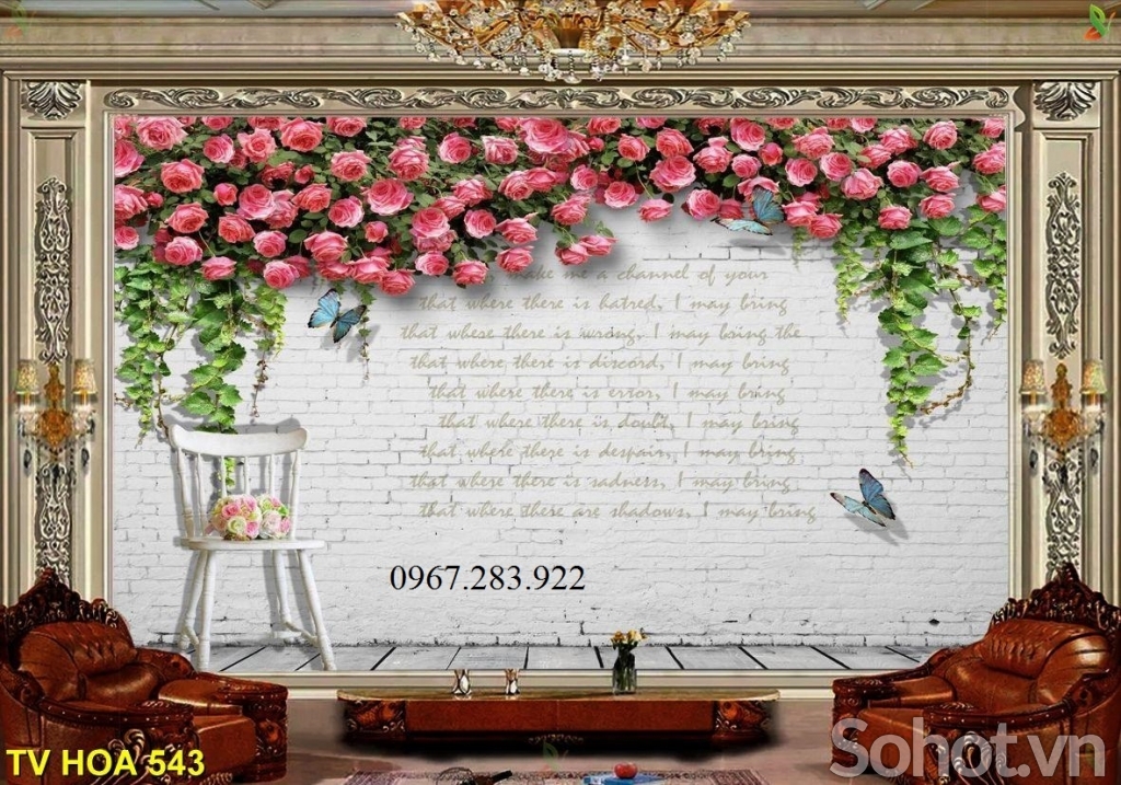 Tranh hoa nghệ thuật gạch men trang trí