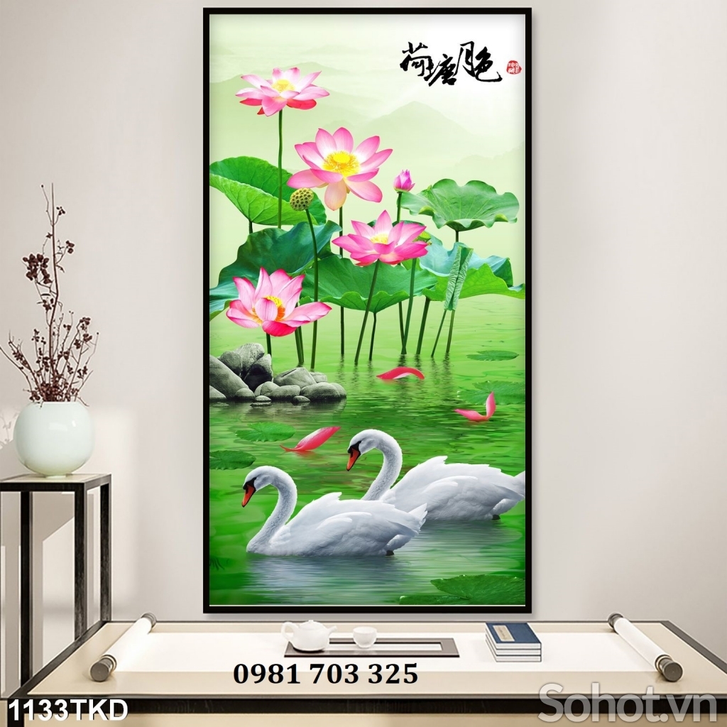 Tranh gạch 3D khổ đứng đẹp