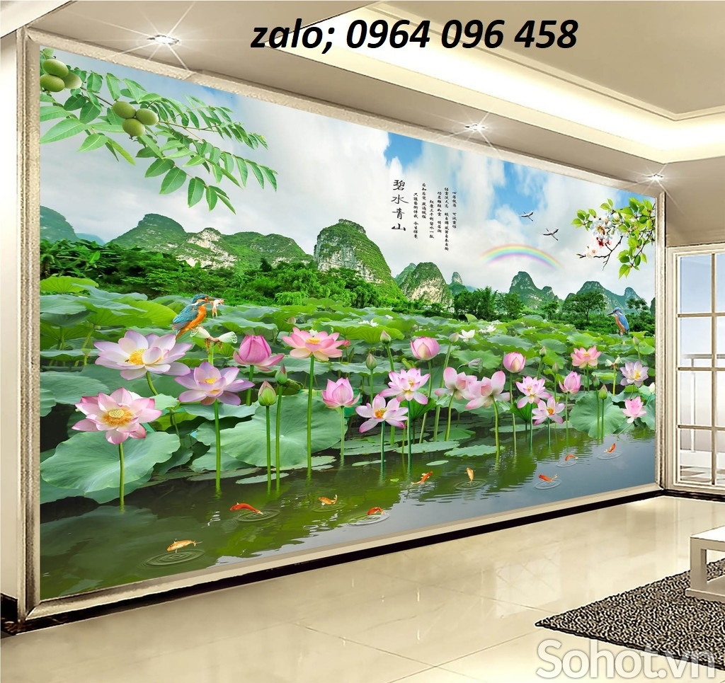 Tranh gạch 3d hoa sen - gạch tranh 3d hoa sen - CXZ433