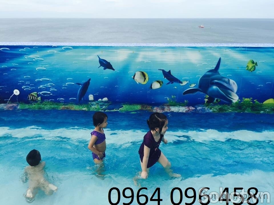 Tranh gạch 3d ốp bể bơi - GCVB72