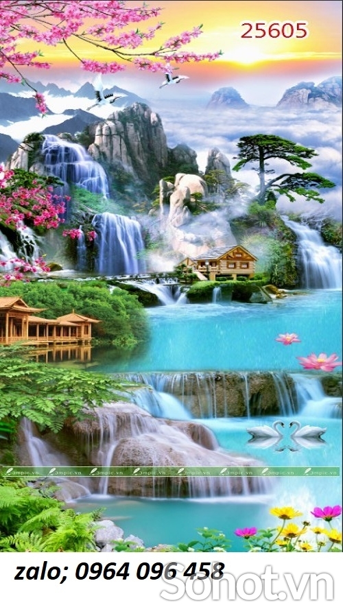 Tranh gạch phong cảnh đồng quê 3d - GDCX544