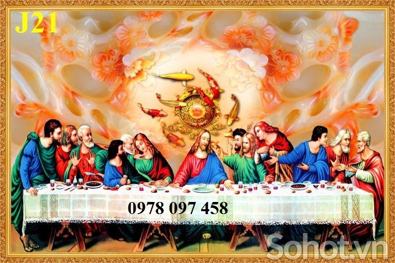 Tranh gạch men họa tiết Bữa tiệc thánh gia